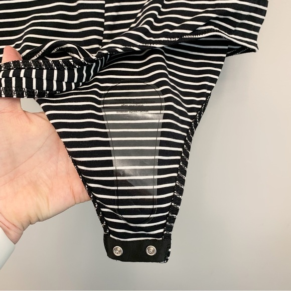 Everlane The Short-Sleeve Crew Neck Stripe Bodysuit Medium - Picture 11 of 13